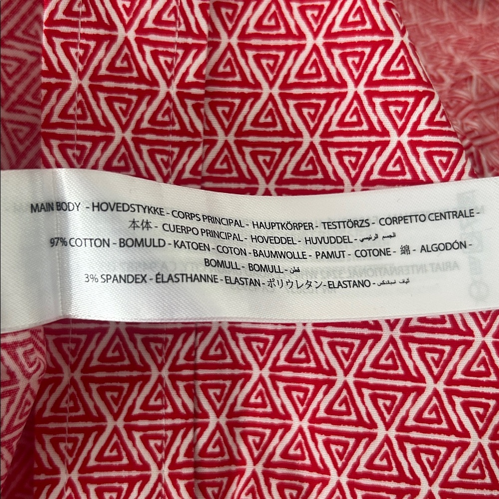 Ariat Boy’s Long Sleeve Button Down Red Geometric Classic Fit Shirt New-Sz.10/12 - Picture 9 of 10